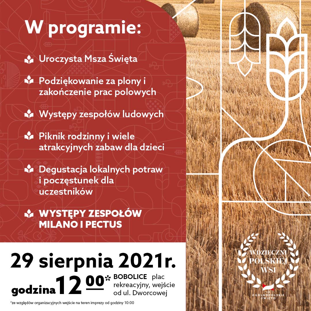 Program Dożynek w Bobolicach