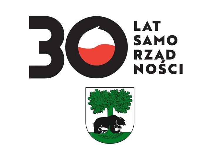 Na zdjęciu widnieje herb Barwic oraz napis 30 lat samorządności