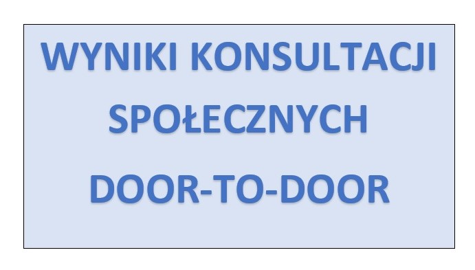 Napis "Wyniki konsultacji społecznych door-to-door