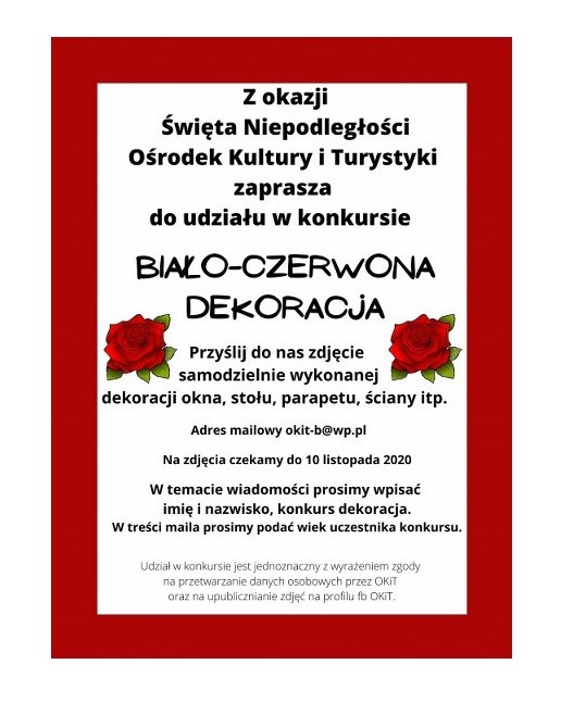 Plakat informujący o konkursie na 11 listopada 