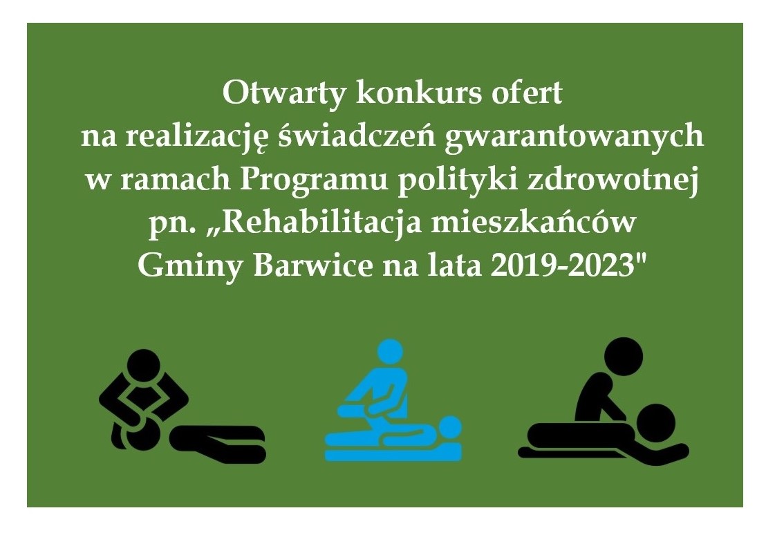 Rehabilitacja tablica informacyjna o otwartym konkursie ofert
