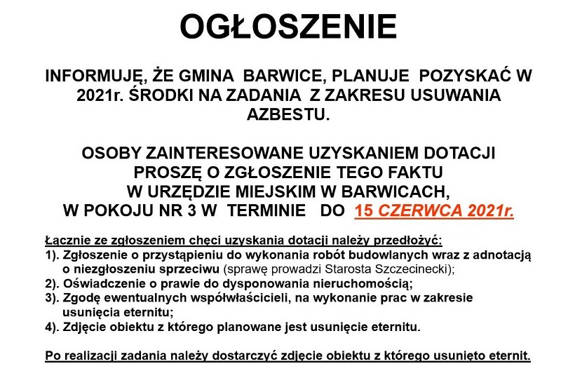 Screen całej treści ogłoszenia