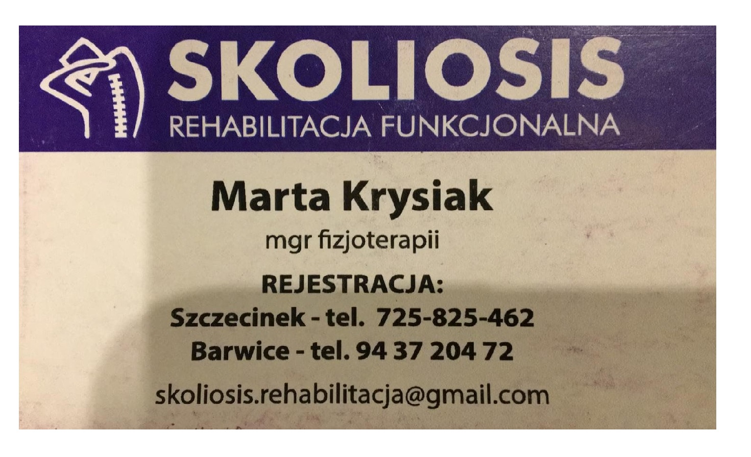 Wizytówka Skoliosis Marta Krysiak