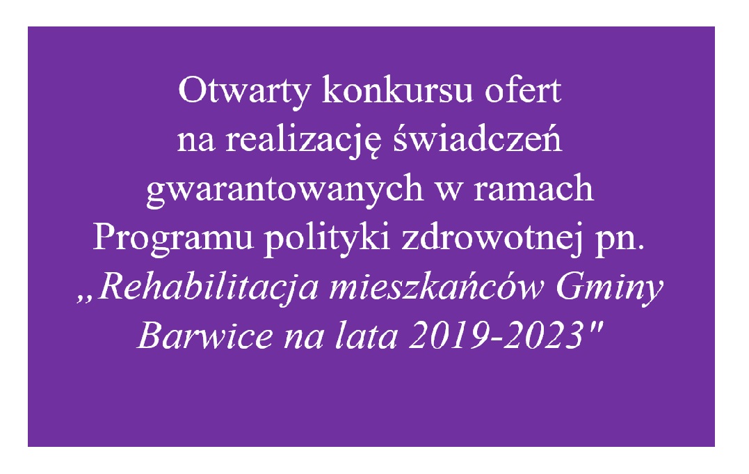 Otwarty konkurs ofert na rehablitacje
