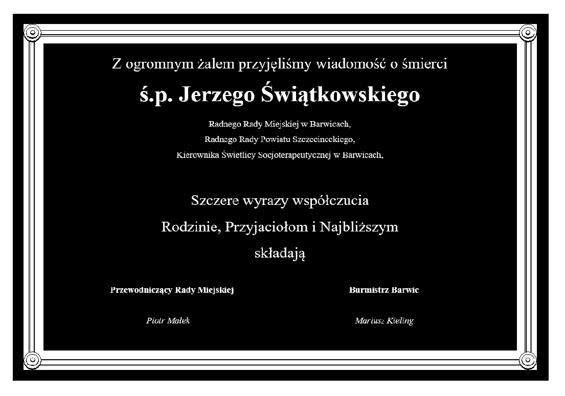 Kondolencje ś.p. Jerzy Świątkowski