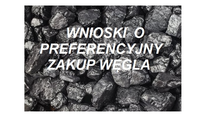 na zdjęciu węgiel z informacją o wnioskach o preferencyjny zakup węgla