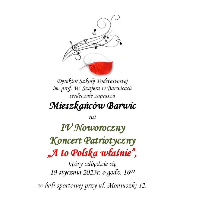 plakat informacyjny o koncercie noworocznym