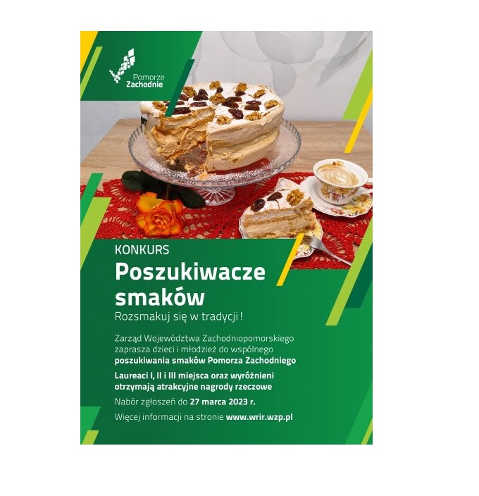 na zdjęciu plakat informujący o konkursie Poszukiwacze smaków