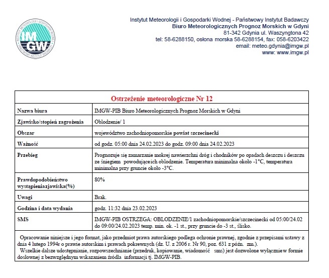 ogłoszenie meteo