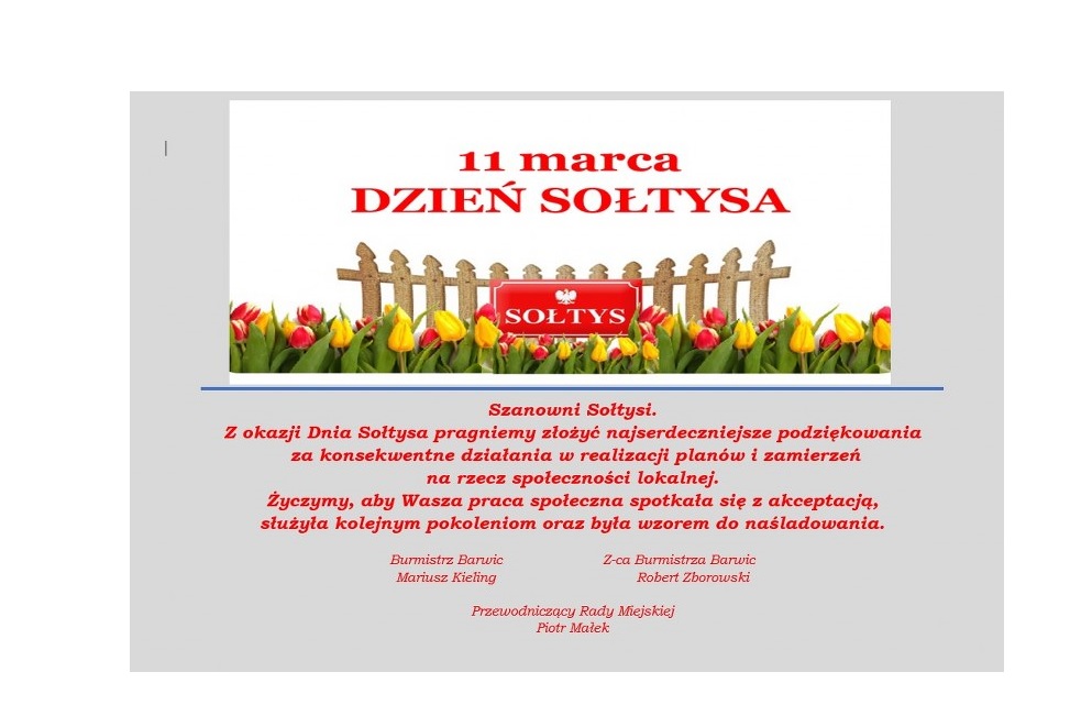 życzenia z okazji Dnia Sołtysa