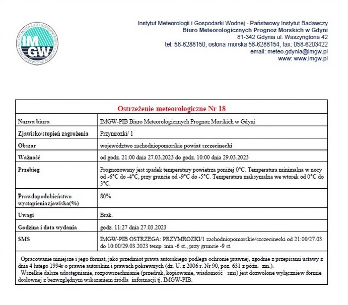 Ostrzeżenie meteorologiczne