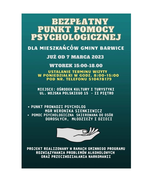 plakat Punktu Pomocy Psychologicznej