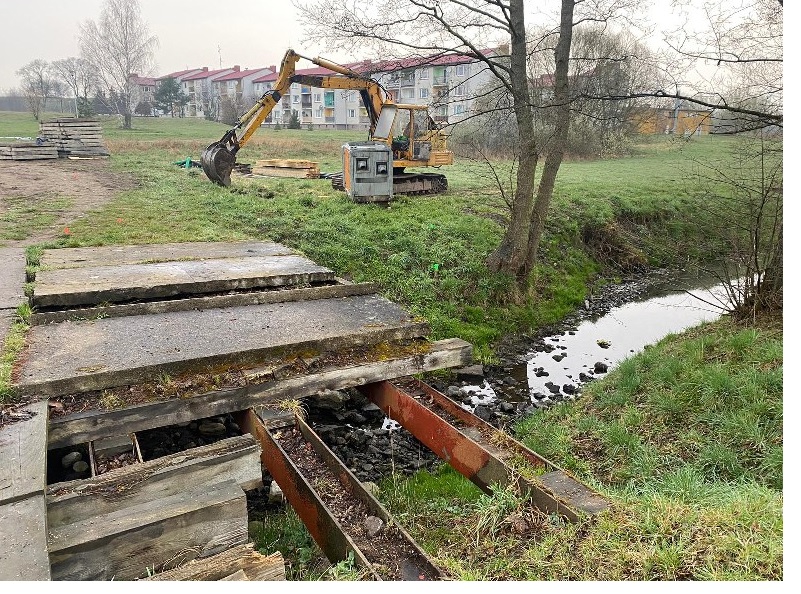 budowa przepustu na rzece Gęsia