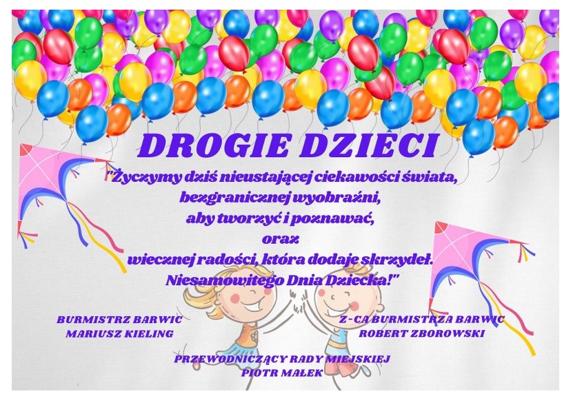 Plakat z życzeniami z okazji Dnia Dziecka