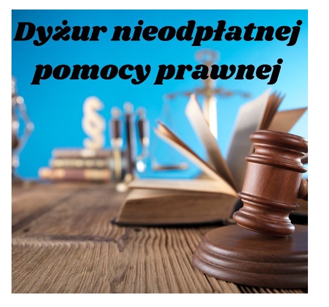 plakat z informacją o nieodpłatnej pomocy prawnej