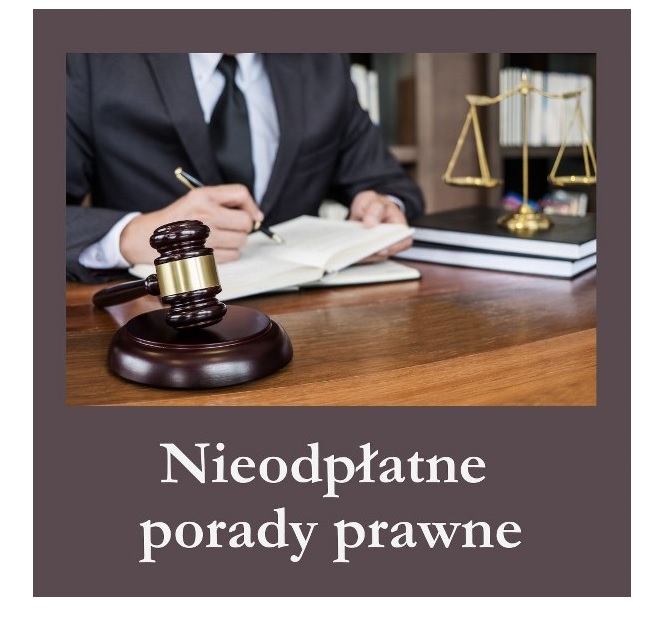 plakat informacyjny o dyżurze nieodpłatnej pomocy prawnej