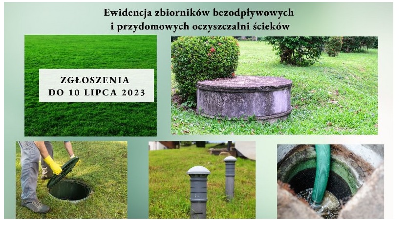 na zdjęciu plakat informacyjny o ewidencji zbiorników bezodpływowych