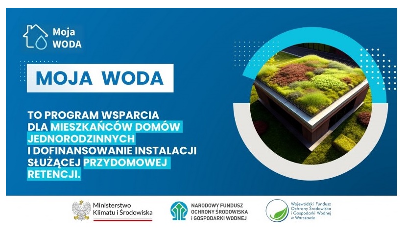 Plakat informacyjny o programie "Moja woda"