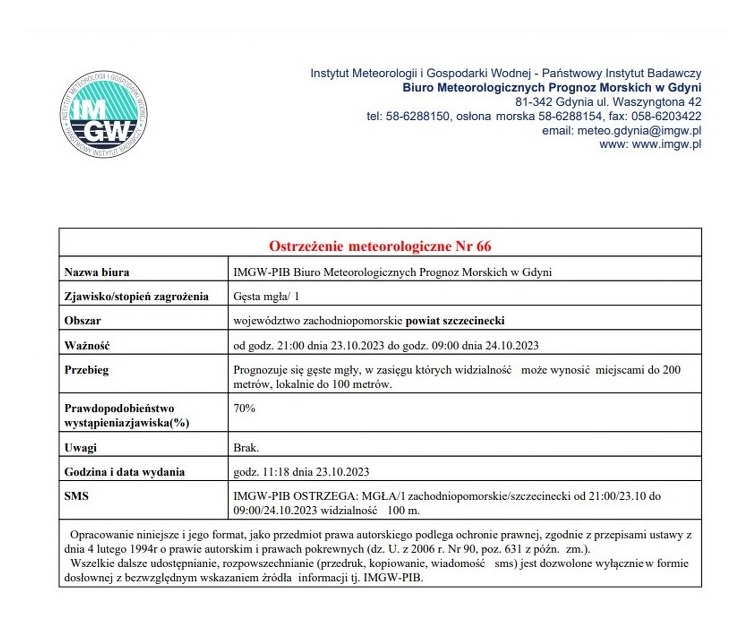 Ostrzeżenie meteorologiczne