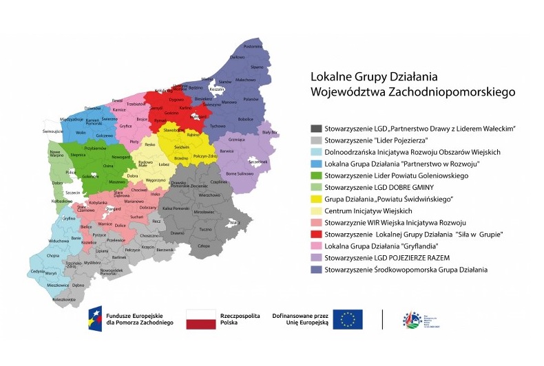 na zdjęciu obszar działania Lokalnych Grup Działania