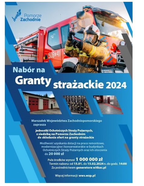 Granty strażackie 2024 - plakat