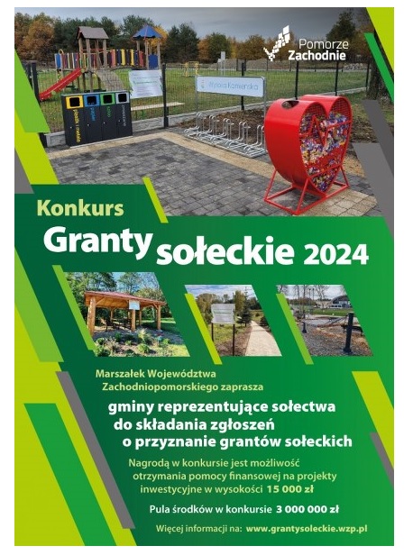 Plakat informacyjny o Grantach Sołeckich 2024.
