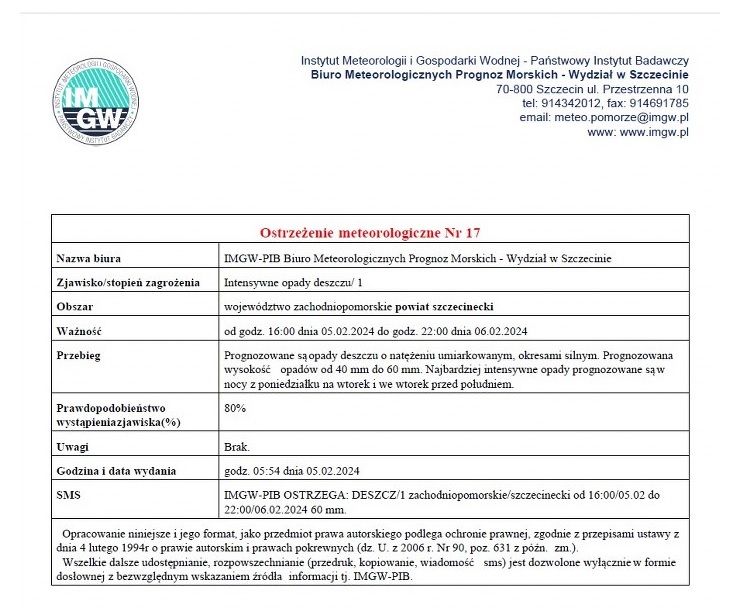 Ostrzeżenie meteorologiczne