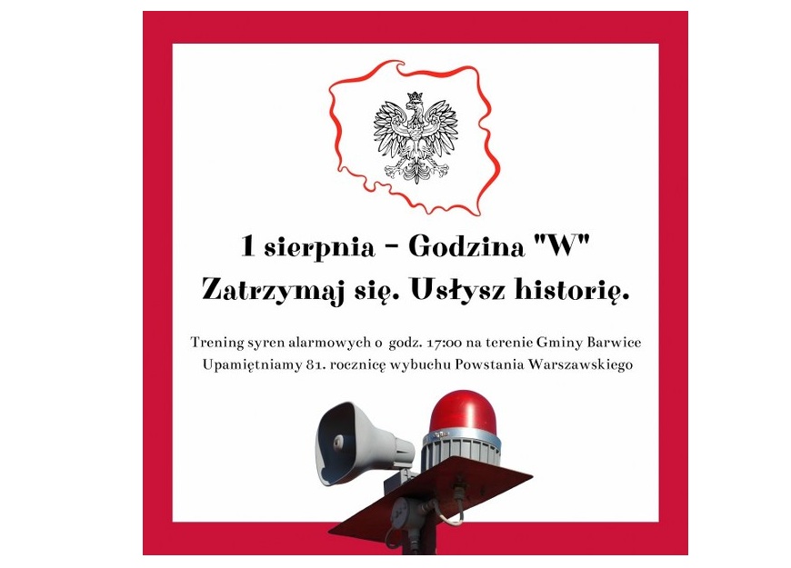 Trening syren alarmowych oraz upamiętnienie 81. rocznicy wybuchu Powstania Warszawskiego