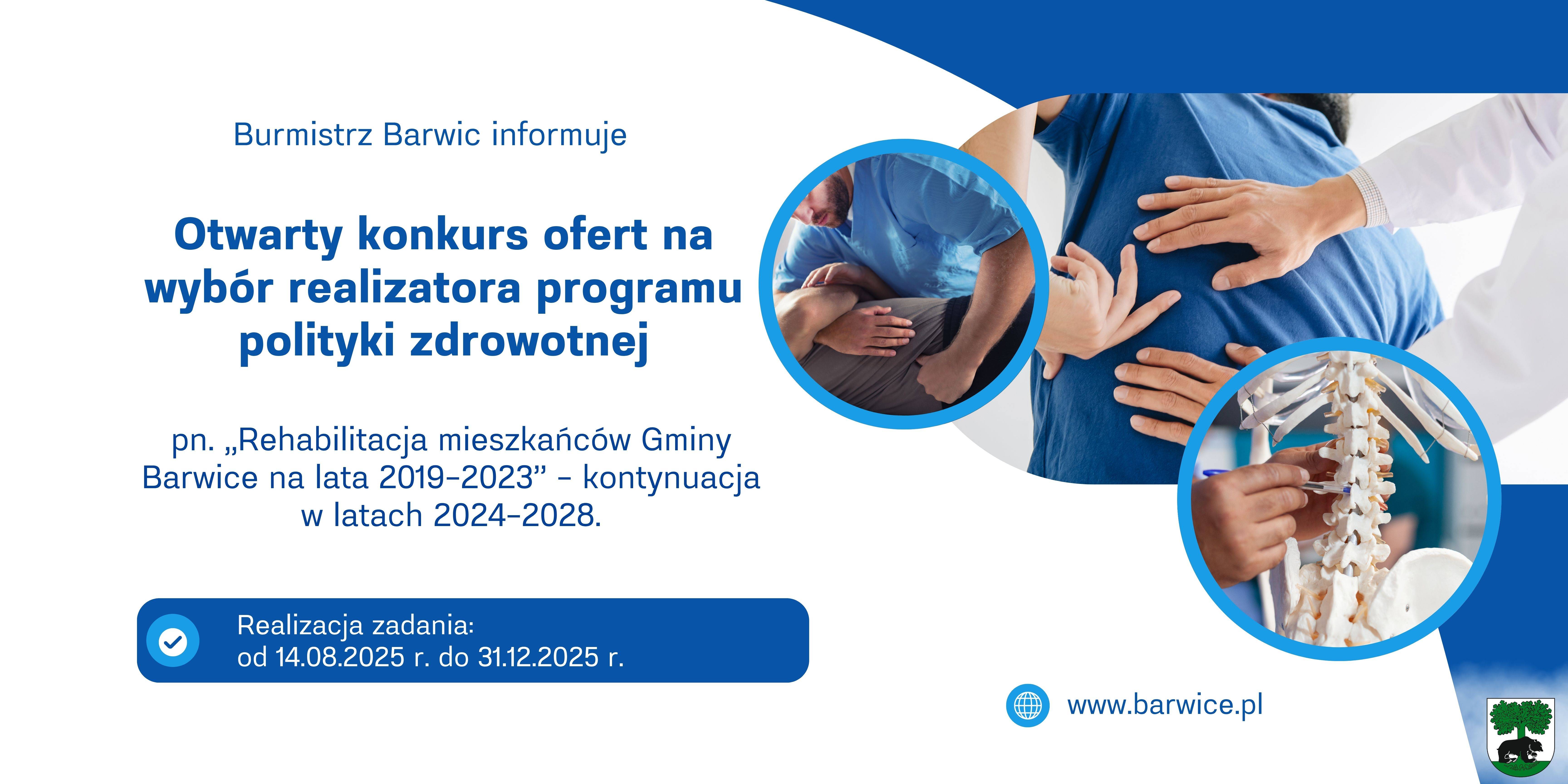 Otwarty konkurs ofert na realizację programu rehabilitacji mieszkańców Gminy Barwice