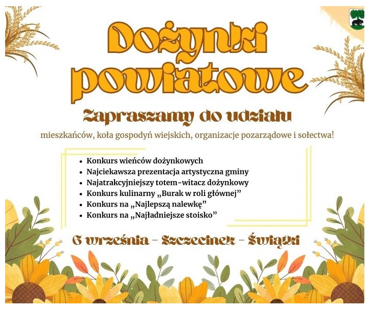 Zaproszenie na Dożynki Powiatowe 2025