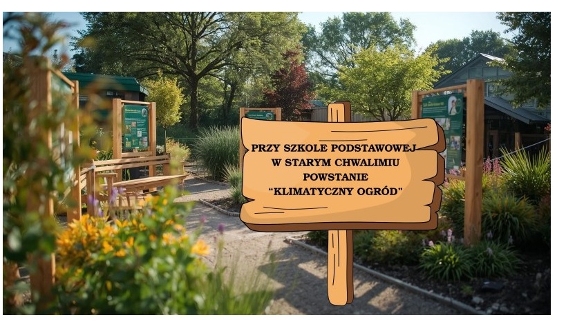 Na zdjęciu ogród z ławeczkami, nasadzeniami i tablicami edukacyjnymi
