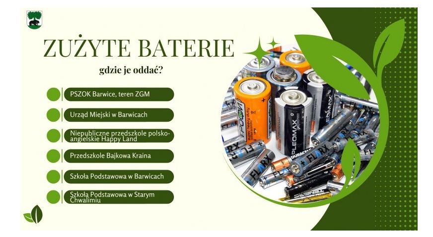 Zużyte baterie i akumulatory – gdzie je oddać w Gminie Barwice?