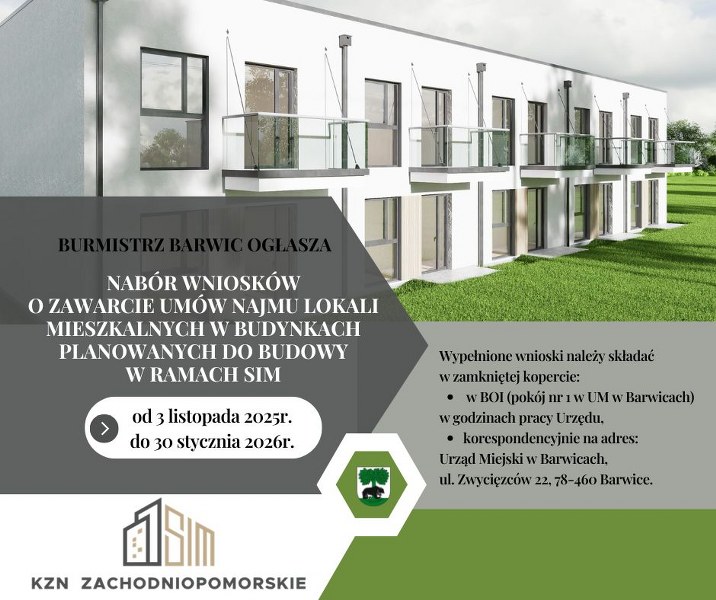 Pierwszy nabór wniosków na mieszkania w ramach Społecznej Inicjatywy Mieszkaniowej w Barwicach