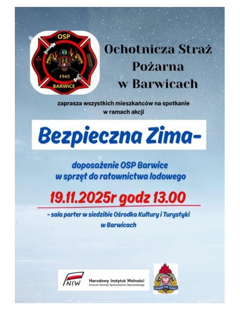 Bezpieczna zima - plakat OSP Barwice
