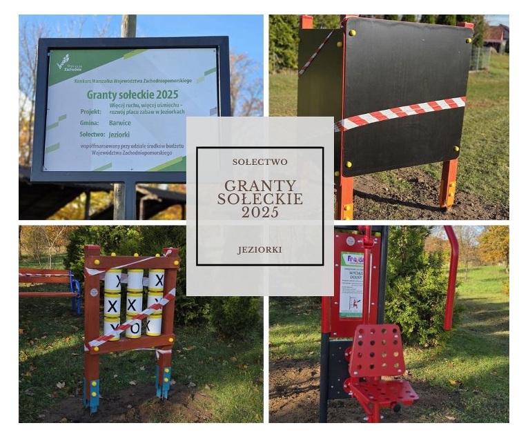 Na zdjęciu urządzenia z placu zabaw w Jeziorkach