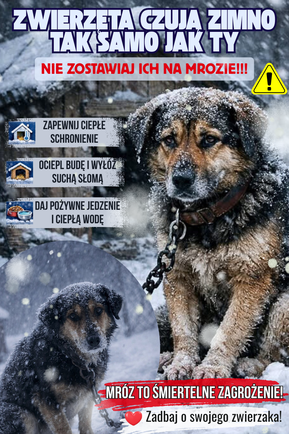 ZWIERZĘTA CZUJĄ ZIMNO TAK SAMO JAK TY