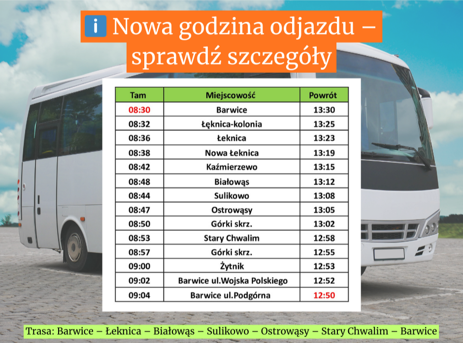 Zmiana w porannym kursie