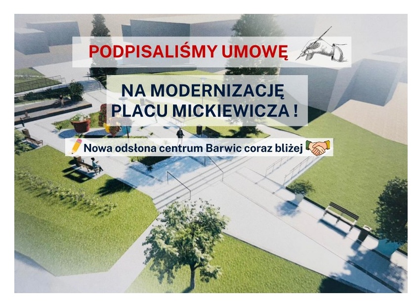 Wizualizacja Placu Mickiewicza w Barwicach