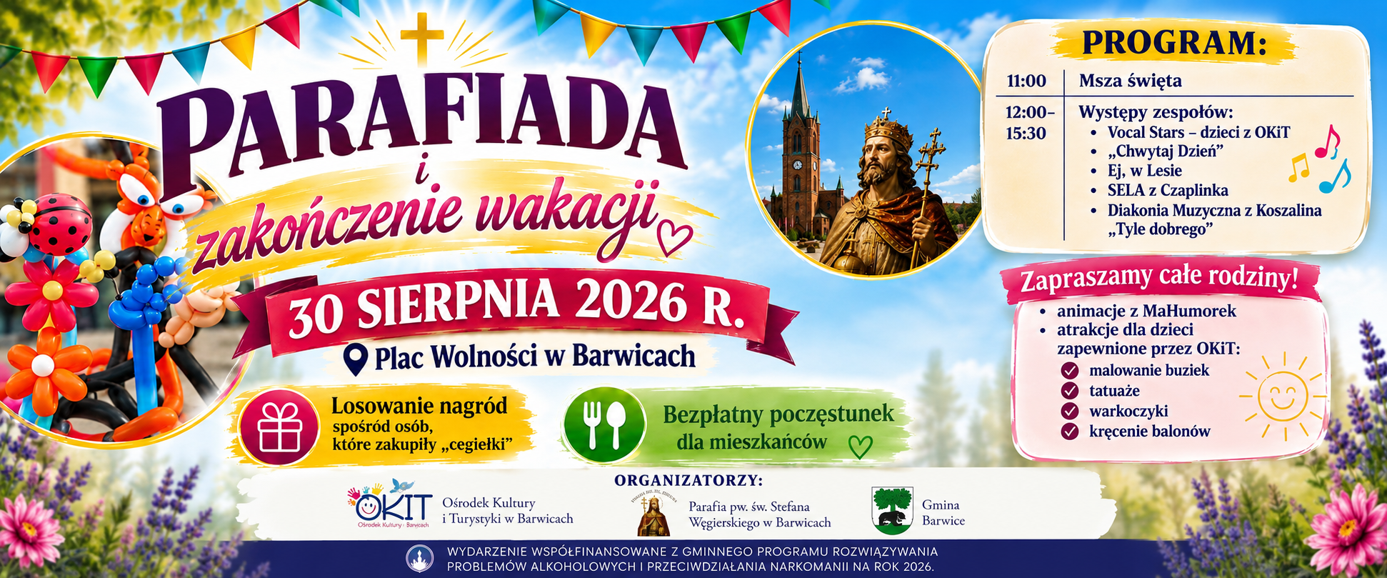 Parafiada i zakończenie wakacji w Barwicach – zapraszamy 30 sierpnia!