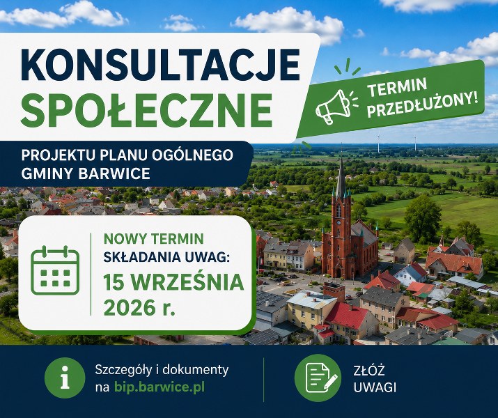 Plakat informujący o przedłużeniu konsultacji społecznych