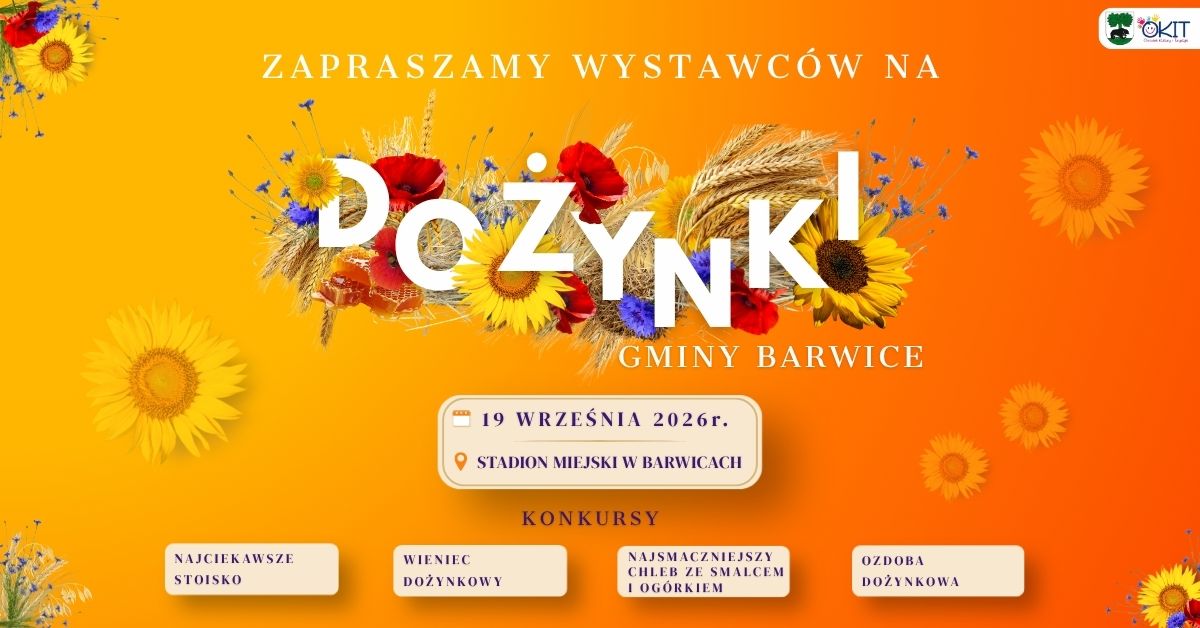 Zapraszamy wystawców na Dożynki Gminne 2026 w Barwicach