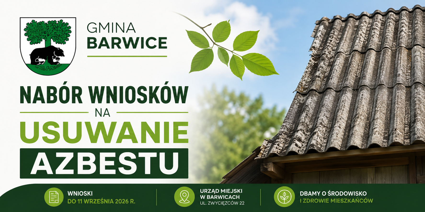 Nabór wniosków na usuwanie azbestu w Gminie Barwice