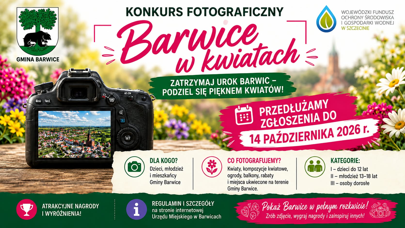 Przedłużamy termin zgłoszeń do konkursu fotograficznego „Barwice w kwiatach”