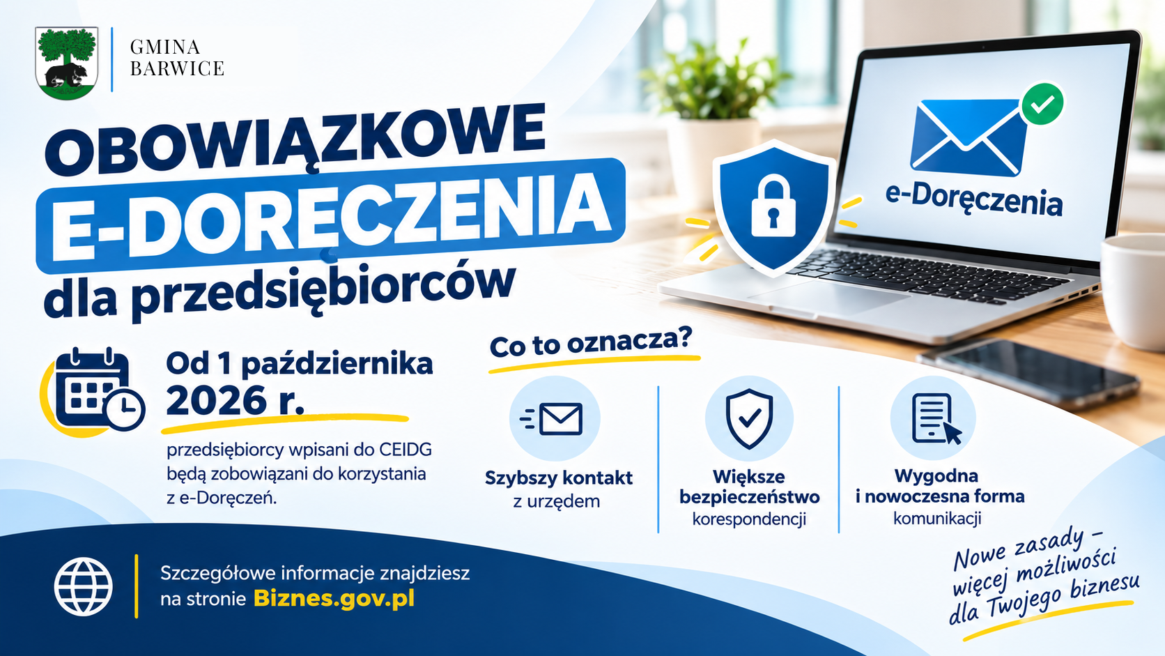 Obowiązkowe e-Doręczenia dla przedsiębiorców od 1 października 2026 r.