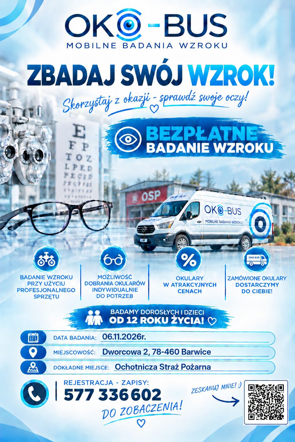 Bezpłatne badanie wzroku w Barwicach – 6 listopada 2026 r.