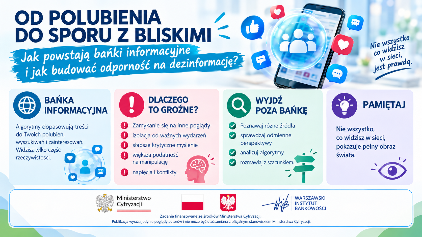 Od polubienia do sporu z bliskimi. Jak powstają bańki informacyjne i jak budować odporność na dezinformacje?