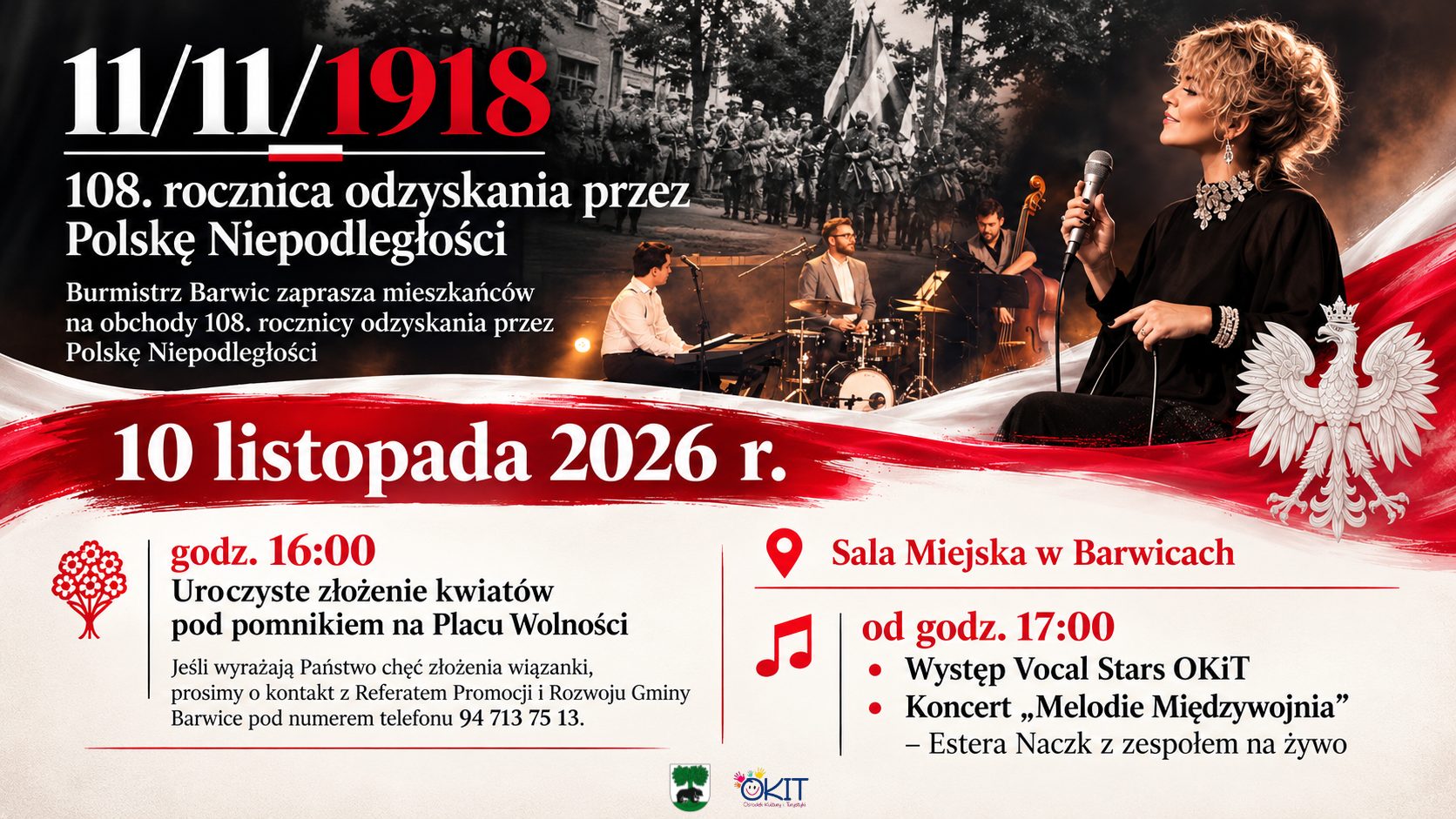 Obchody 108. rocznicy odzyskania przez Polskę niepodległości w Barwicach