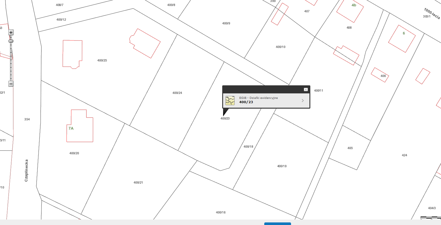 Mapka poglądowa działka nr 400/23