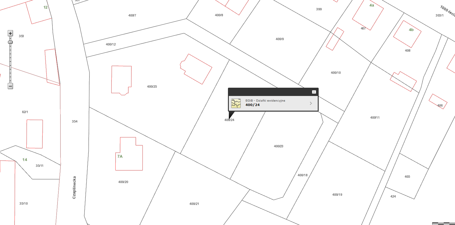 Mapka poglądowa działka nr 400/24