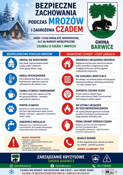 bezpieczne zachowania podczas mrozów